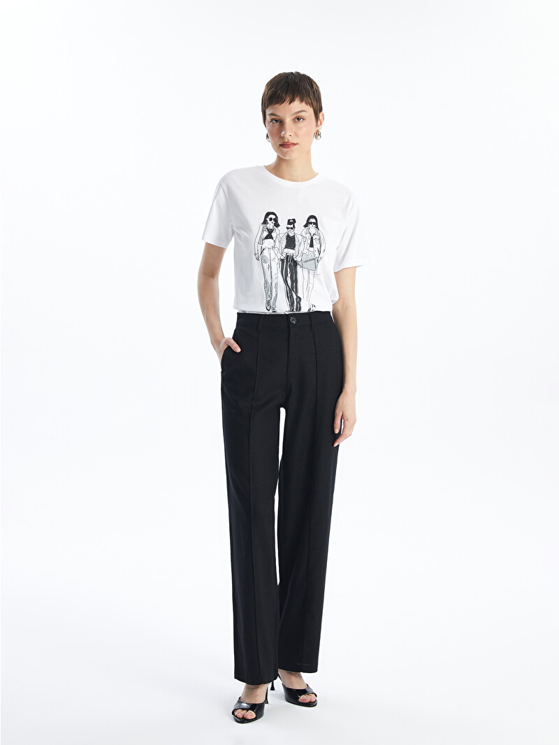 LCW Vision Regular Fit Plain Linen Blend Women's Trousers
