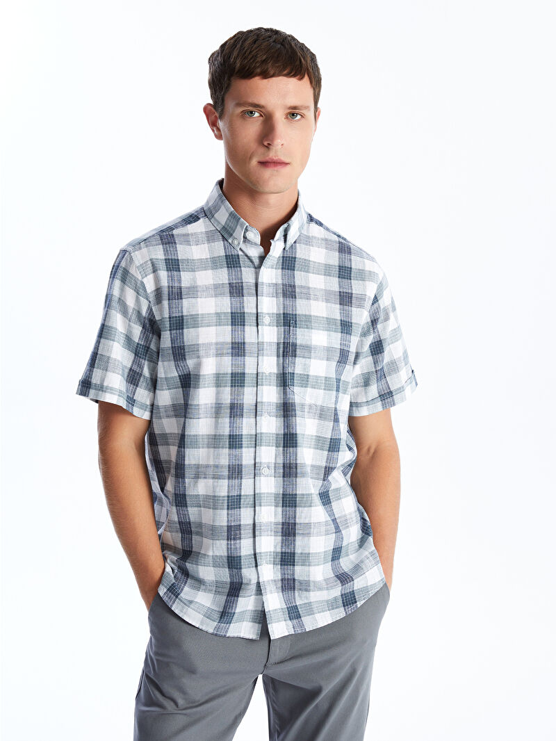 送料無料商品の通販 LCWAIKIKI Classic Regular Fit Short Sleeve Plaid Poplin アイドル