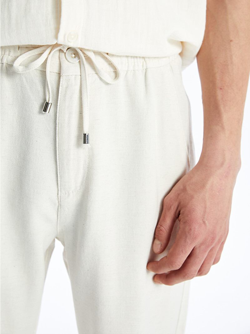 SOUTHBLUE Standard Fit Linen Blend Men's Trousers - S4GJ35Z8-MB0