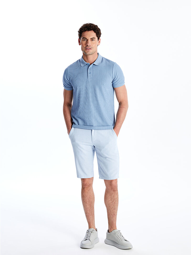 SOUTHBLUE Polo Neck Short Sleeve Men's Textured T-Shirt