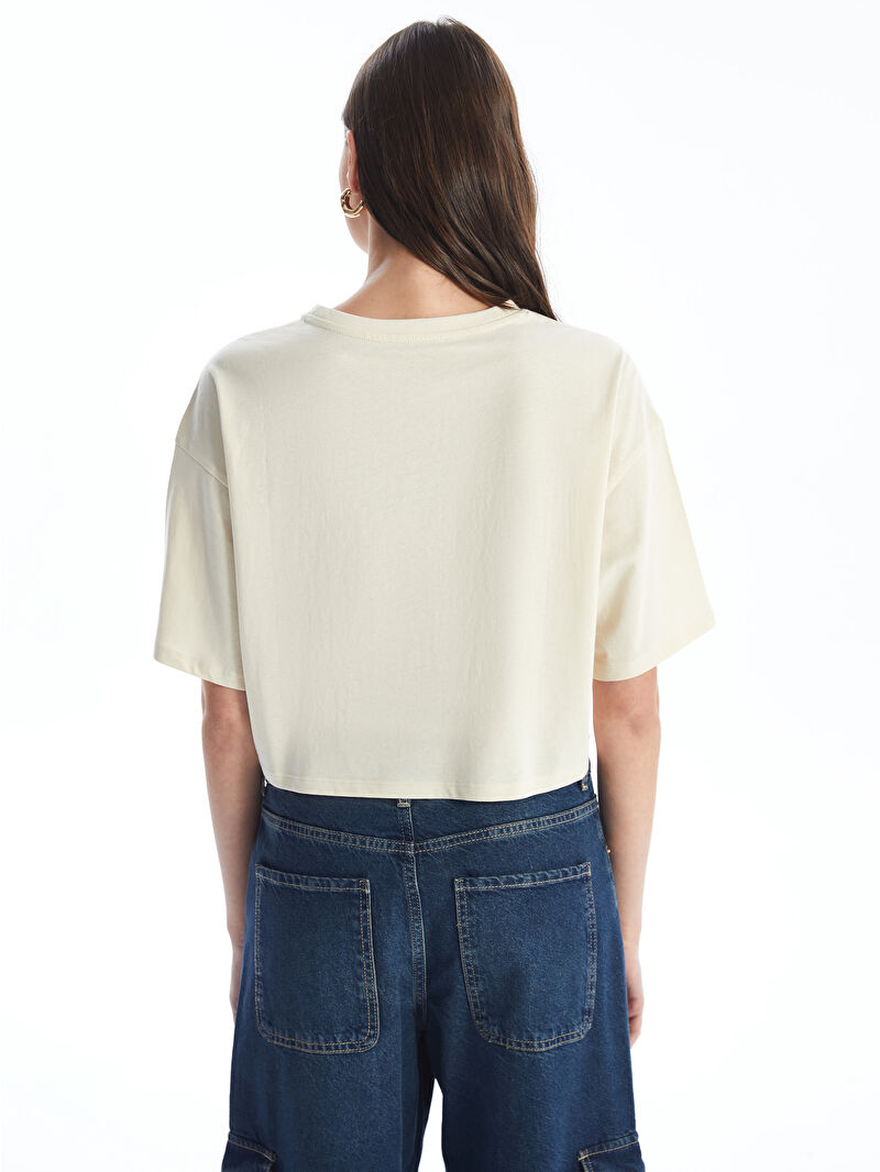 トップス yw614 XSIDE Crew Neck Printed Short Sleeve Oversize Women's Crop