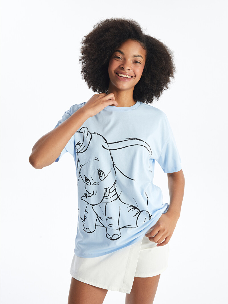 トップス THE TOE Dumbo Short Sleeve Shirt XSIDE Crew Neck Dumbo Printed Short Sleeve Women's T-Shirt