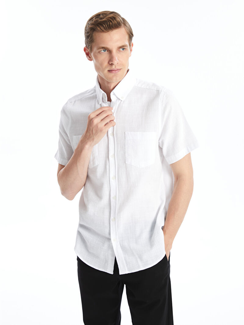 kochaniユニ白2BS1 LCWAIKIKI Classic Regular Fit Short Sleeve Men's Shirt