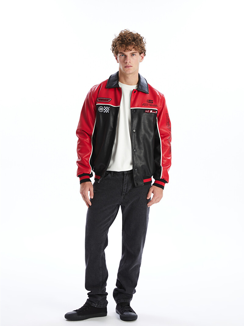 XSIDE Regular Fit Men's Faux Leather Jacket - W40458Z8-CVL - LC