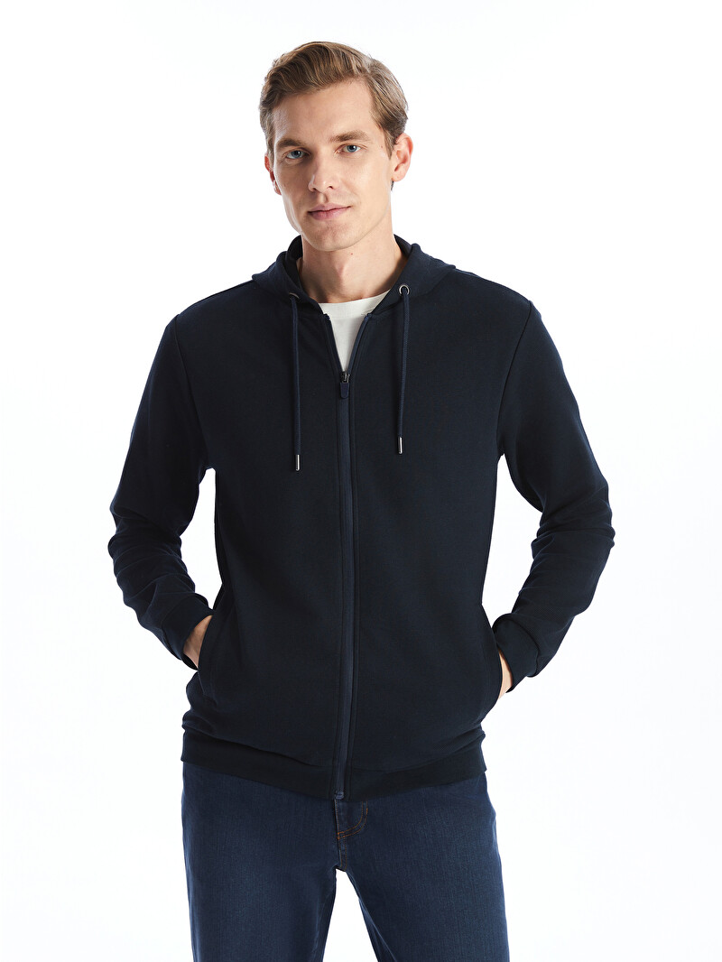 LCWAIKIKI Classic Hooded Long Sleeve Men's Zip-Up Sweatshirt