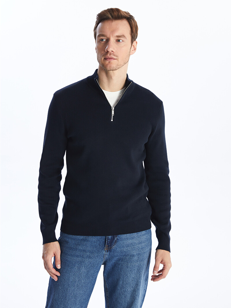 LCWAIKIKI Classic Funnel Neck Long Sleeve Men's Knitwear Sweater