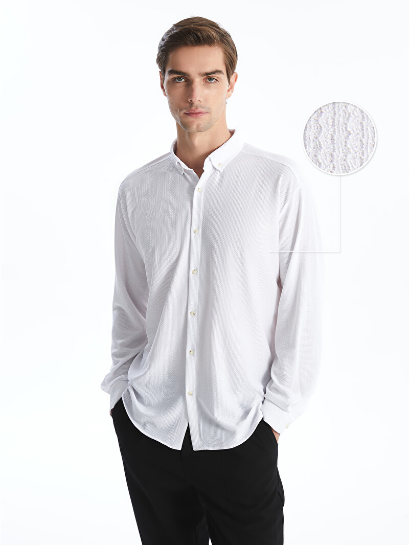 LCW Vision Regular Fit Long Sleeve Men's Textured Shirt - W43367Z8