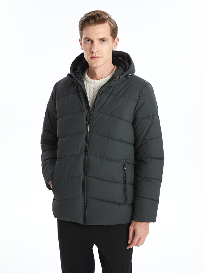 LCWAIKIKI Classic Standard Fit Hooded Men's Puffer Coat - W43385Z8