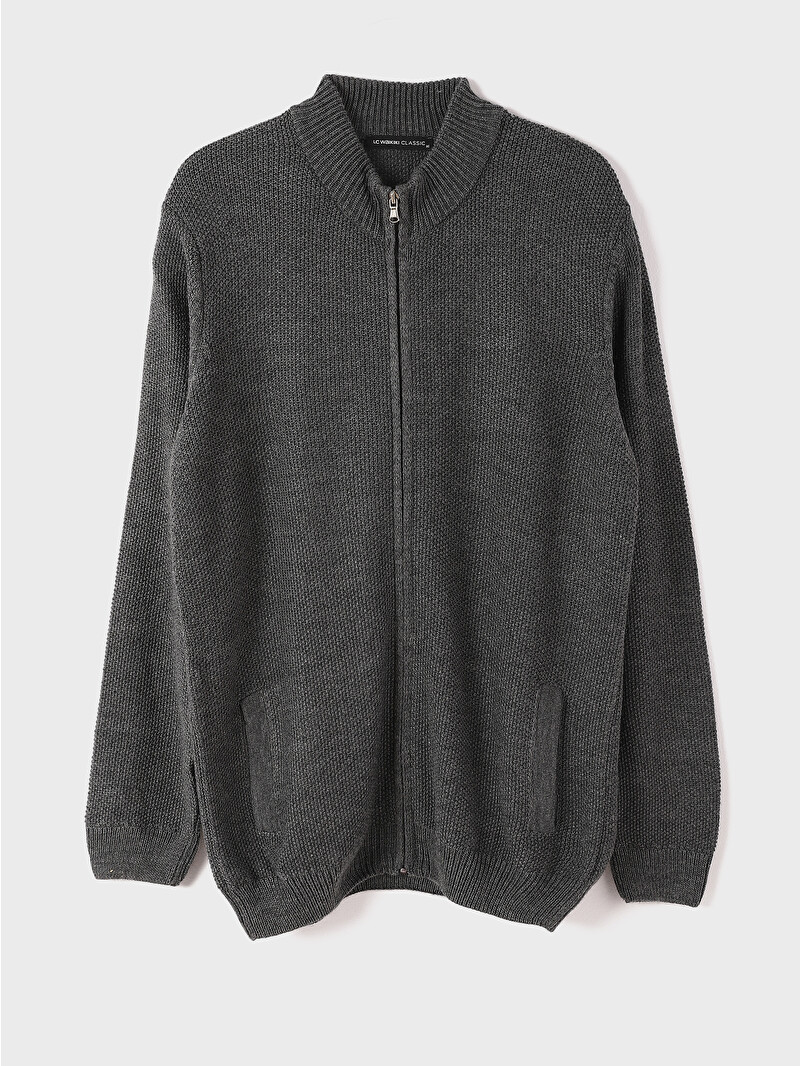 LCWAIKIKI Classic Regular Fit Funnel Neck Men's Knit Cardigan