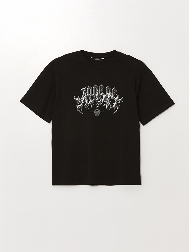 XSIDE Crew Neck Short Sleeve Printed Combed Cotton Men's T-shirt