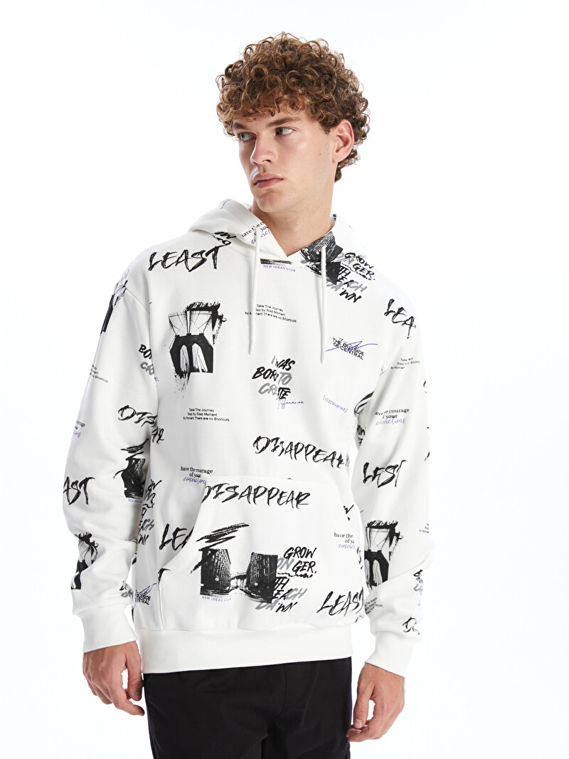 XSIDE Long Sleeve Printed Men's Thick Hoodie - W4BE09Z8-R9J - LC