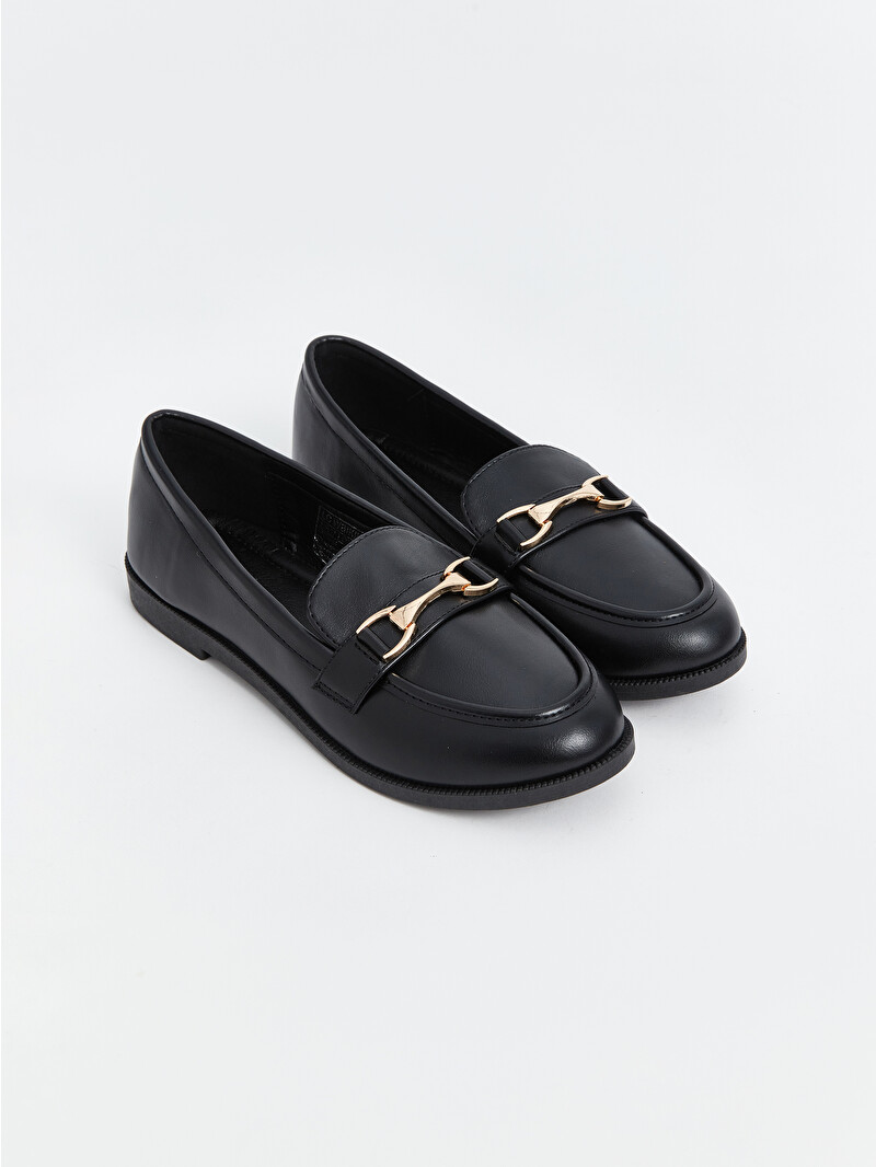 LCW STEPS Faux Leather Metal Applique Detailed Women's Loafer