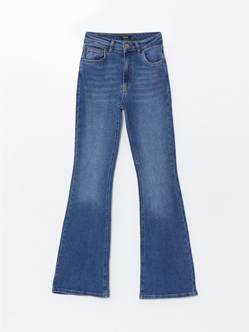 パンツ jentlouis Resin Coated Flare Denim M XSIDE Mavi Mars Flare Kadın Jean Pantolon - W4HG44Z8-Q6L | LCW