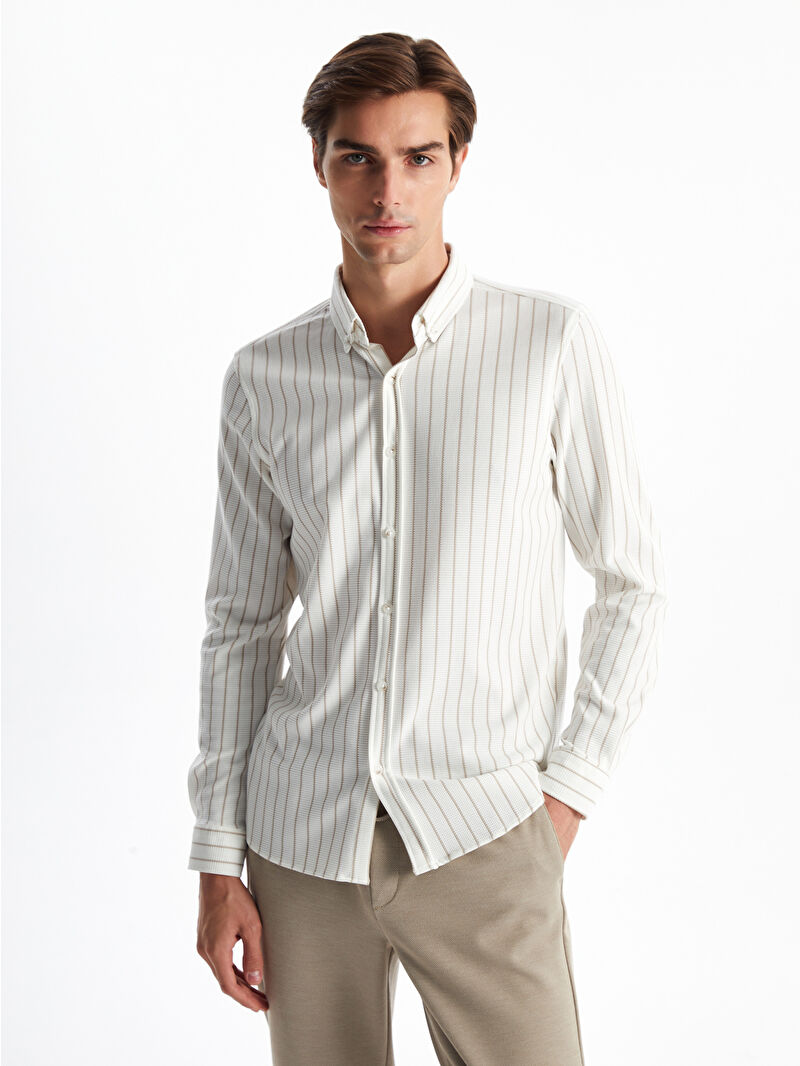LCW Vision Slim Fit Long Sleeve Striped Men's Shirt