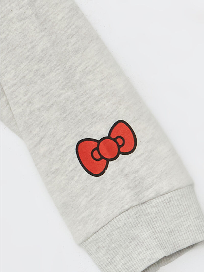 LCW Kids Gri Bisiklet Yaka Hello Kitty Baskılı Kız Çocuk