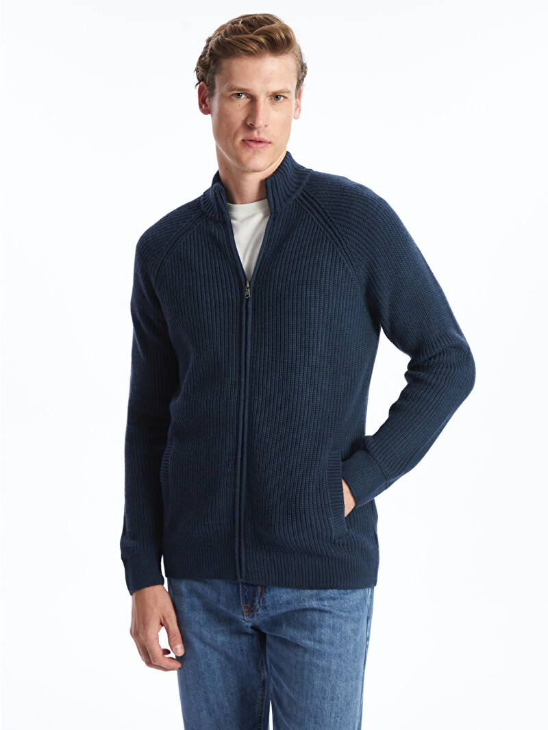 LCWAIKIKI Classic Large Size Regular Fit Funnel Neck Men's Knit