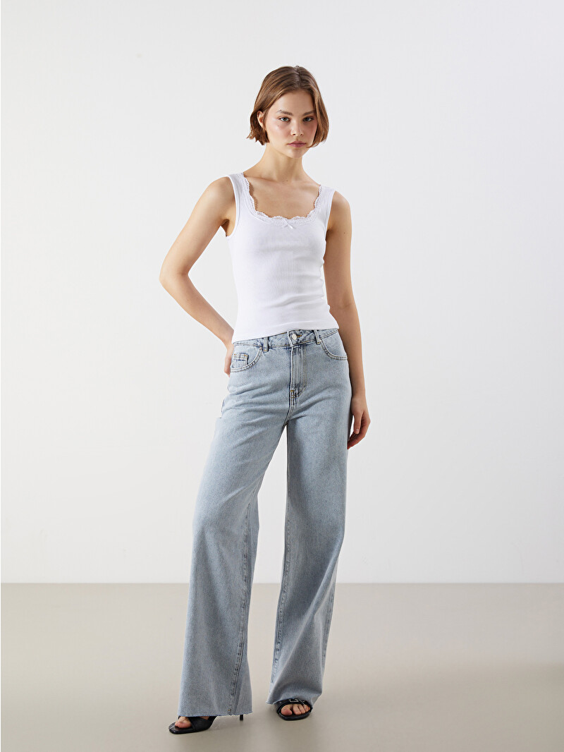 XSIDE Mavi Wideleg Kadın Jean Pantolon - S48487Z8-RQ1 | LCW