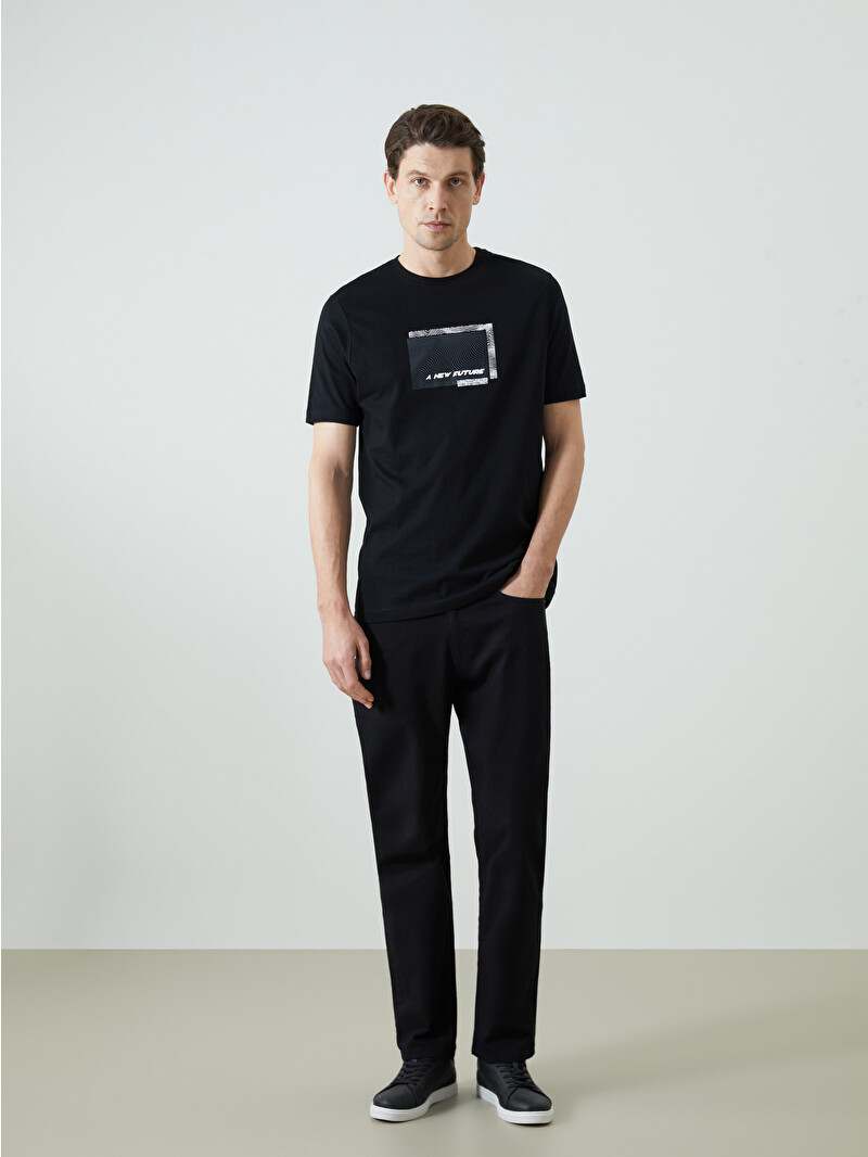 LCWAIKIKI Classic Siyah Standart Kalıp Gabardin Erkek Chino