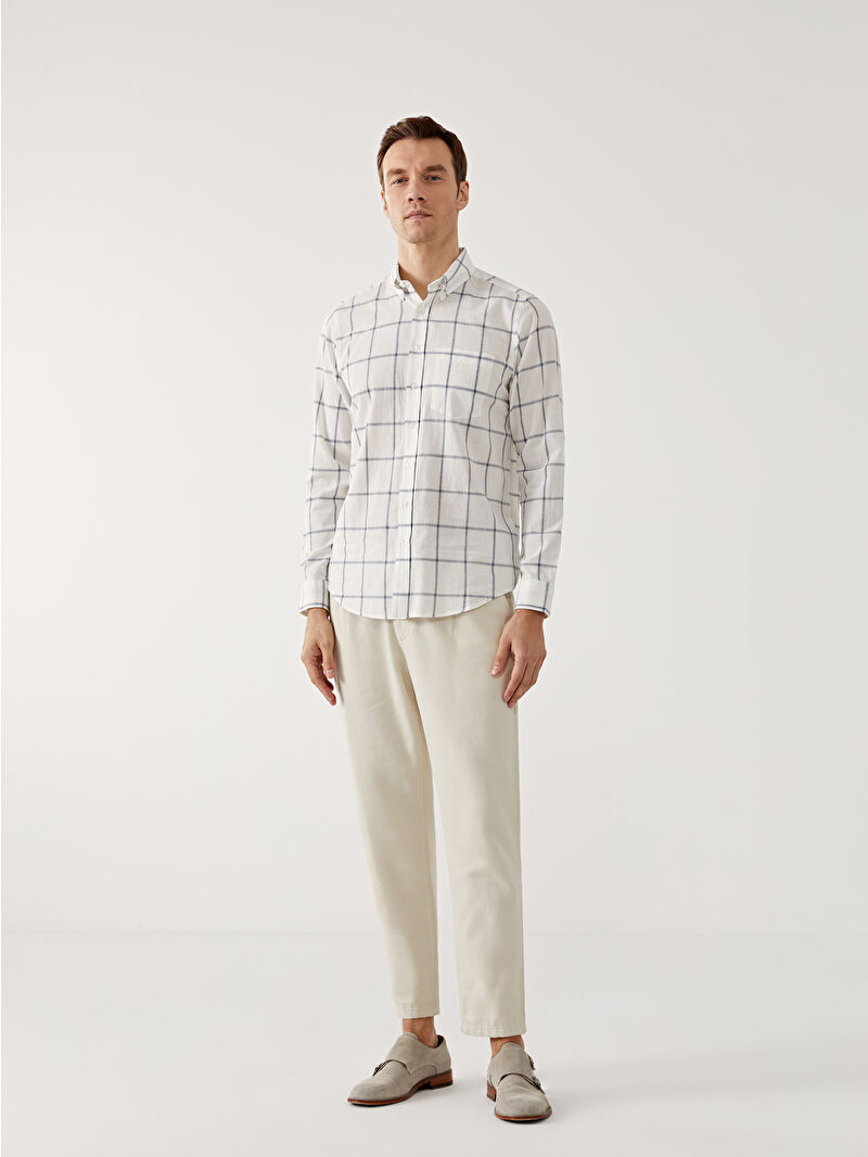 【2plan】Illy over check shirt LCWAIKIKI Classic Regular Fit Long Sleeve Plaid Poplin Men's