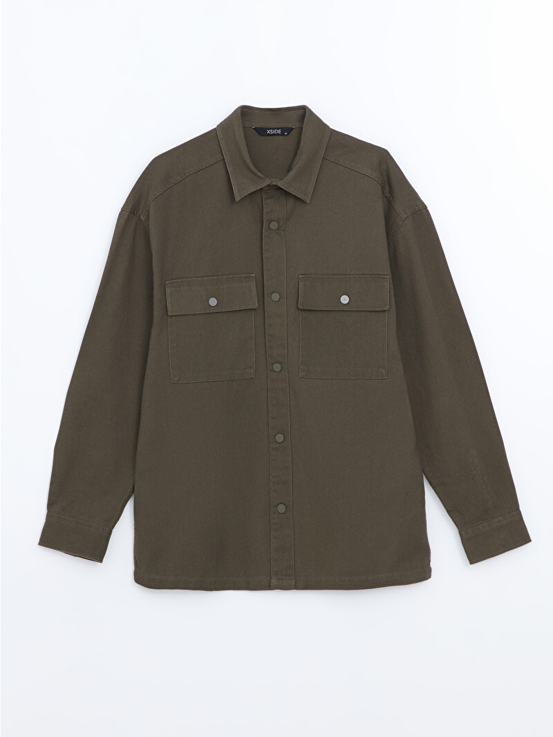 XSIDE Relaxed Fit Twill Men's Shirt Jacket - S51860Z8-SEM - LC Waikiki