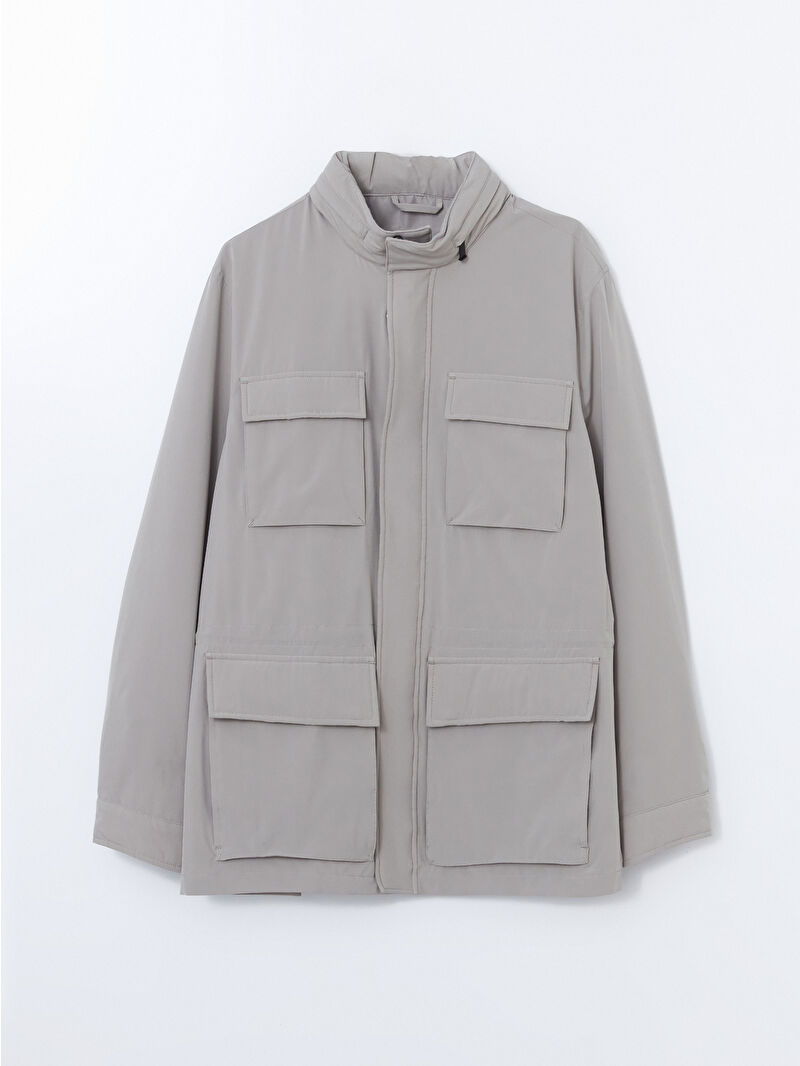 LCWAIKIKI Classic Gri Standart Kalıp Kapüşonlu Erkek Mont