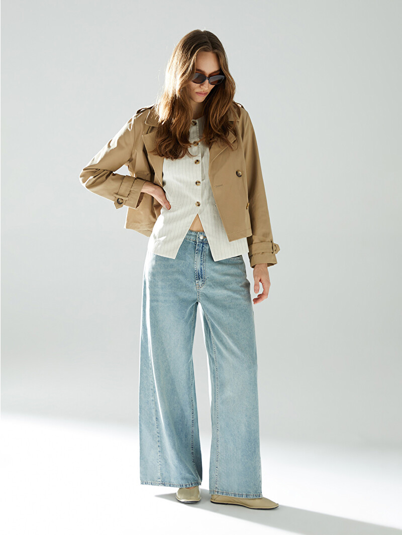 XSIDE Mavi Wideleg Kadın Jean Pantolon - S53102Z8-S1D | LCW
