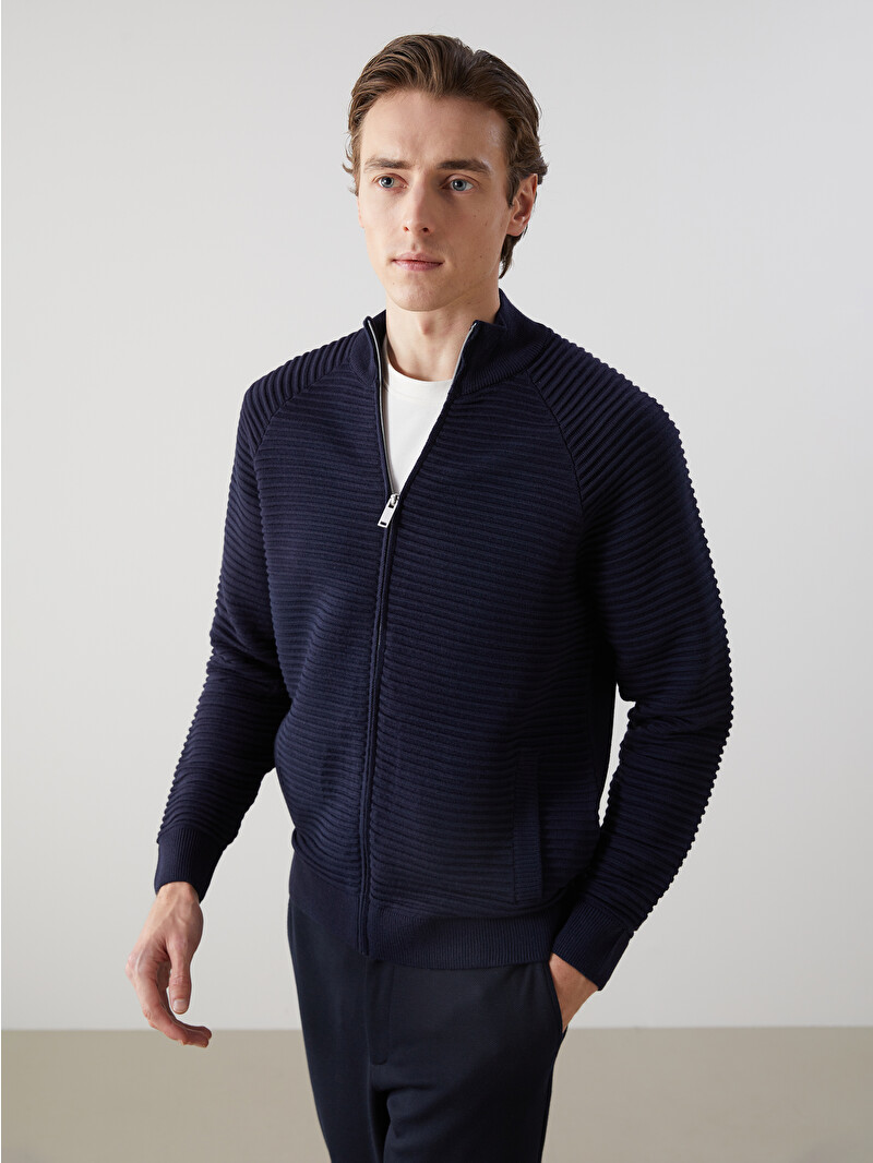 LCW Vision Regular Fit Funnel Neck Men's Knit Cardigan - S53347Z8