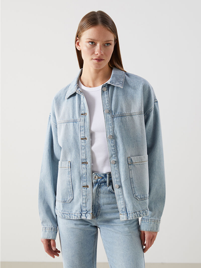 LCW Vision Oversize Women's Denim Shirt Jacket - S54877Z8-311 - LC
