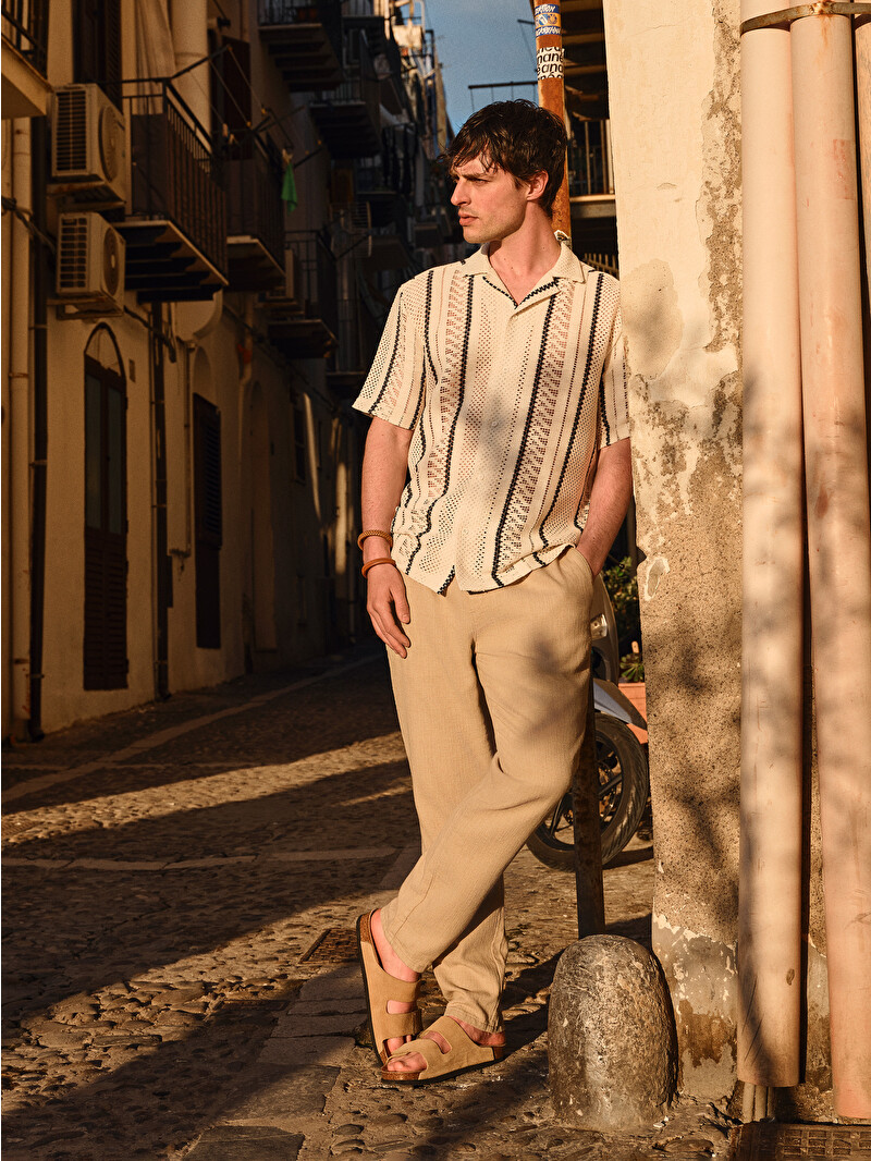 LCW Vision Regular Fit Linen-Look Men's Trousers - S55752Z8-DS3