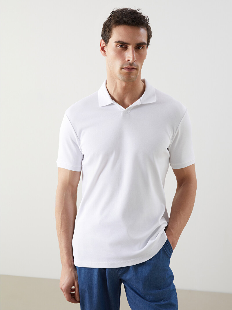 LCWAIKIKI Classic Tricou Polo Guler Înalt Simplu Interblocare