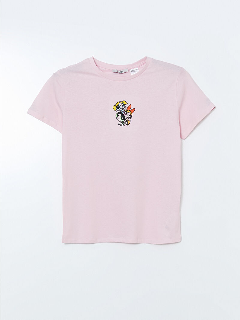 XSIDE Crew Neck Powerpuff Girls Embroidered Women's T-Shirt