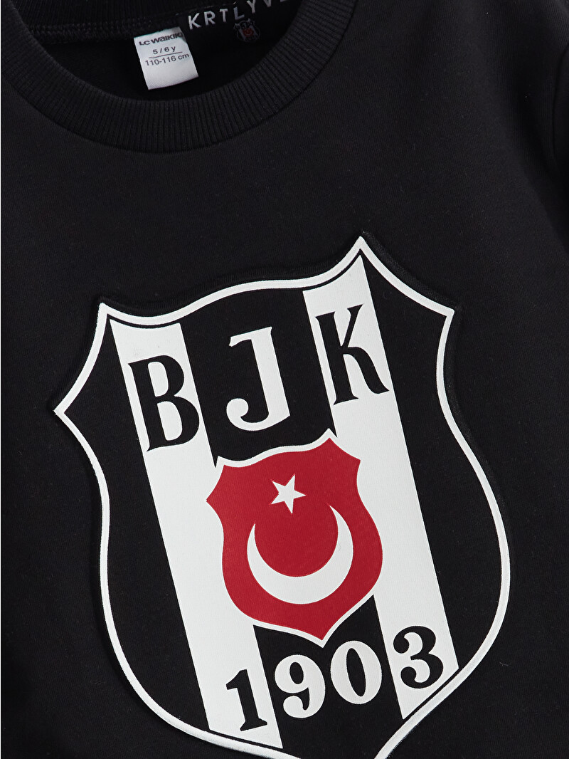 LCW Kids Siyah Beşiktaş Baskılı Erkek Çocuk Sweatshirt - S59852Z1