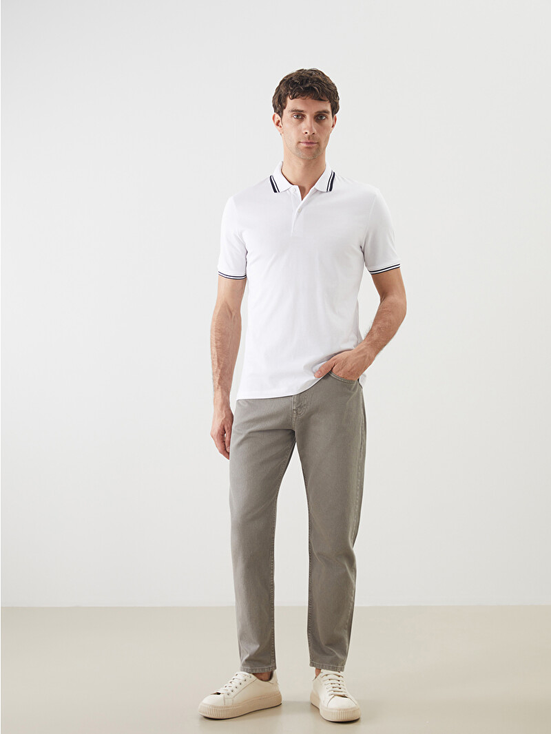 SOUTHBLUE Polo Neck Short Sleeve Men's Textured T-Shirt - S5BL66Z8