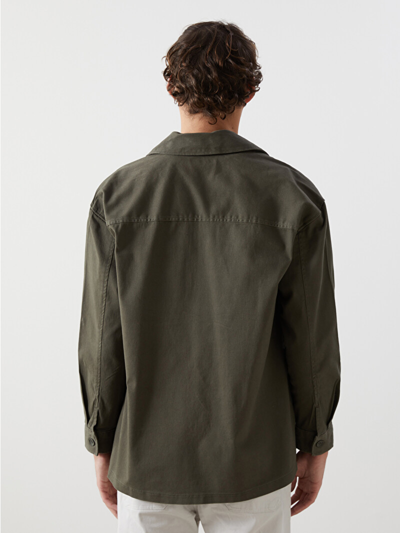 XSIDE Relaxed Fit Twill Men's Shirt Jacket - S5BV47Z8-SEM - LC Waikiki