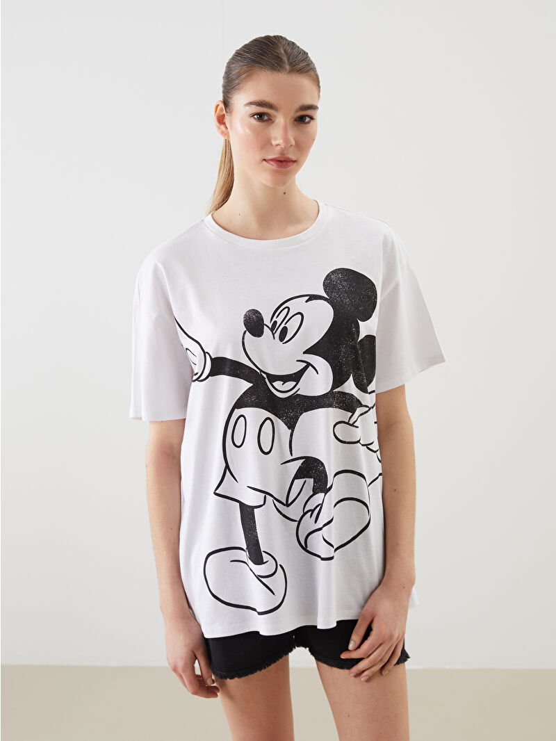 miki XSIDE Crew Neck Mickey Mouse Printed Women's T-Shirt - S5DH31Z8