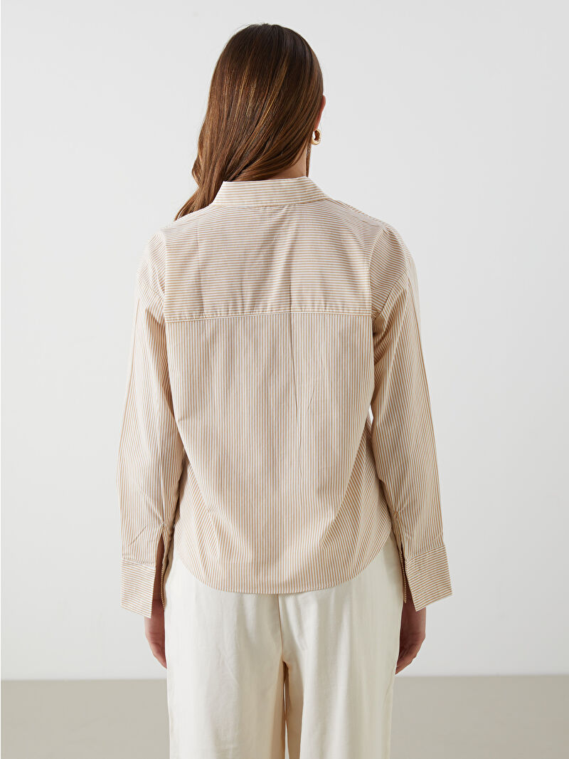 LCWAIKIKI Classic Striped Poplin Women's Shirt -S5DU59Z8-LE8