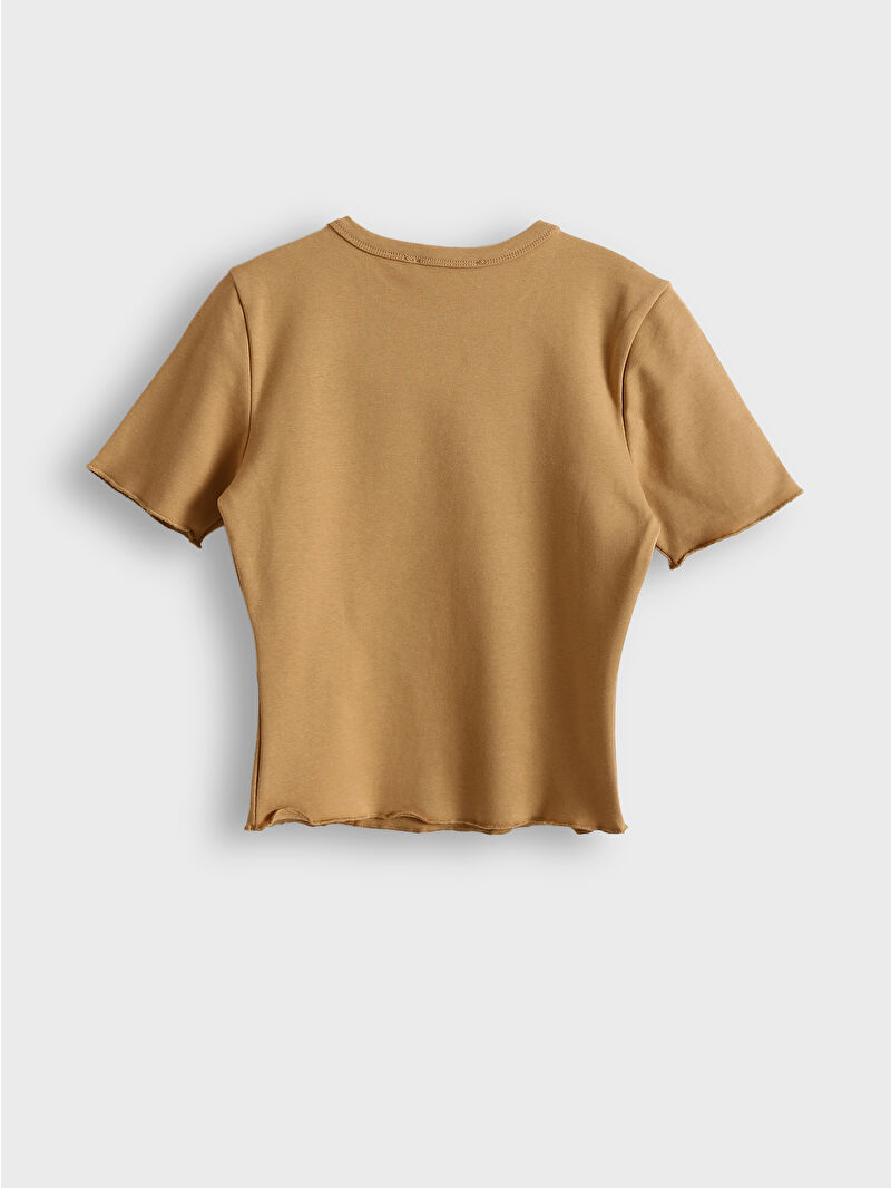 LCWAIKIKI Classic Crew Neck Printed Women's Crop Top -S5EC76Z8-JSA