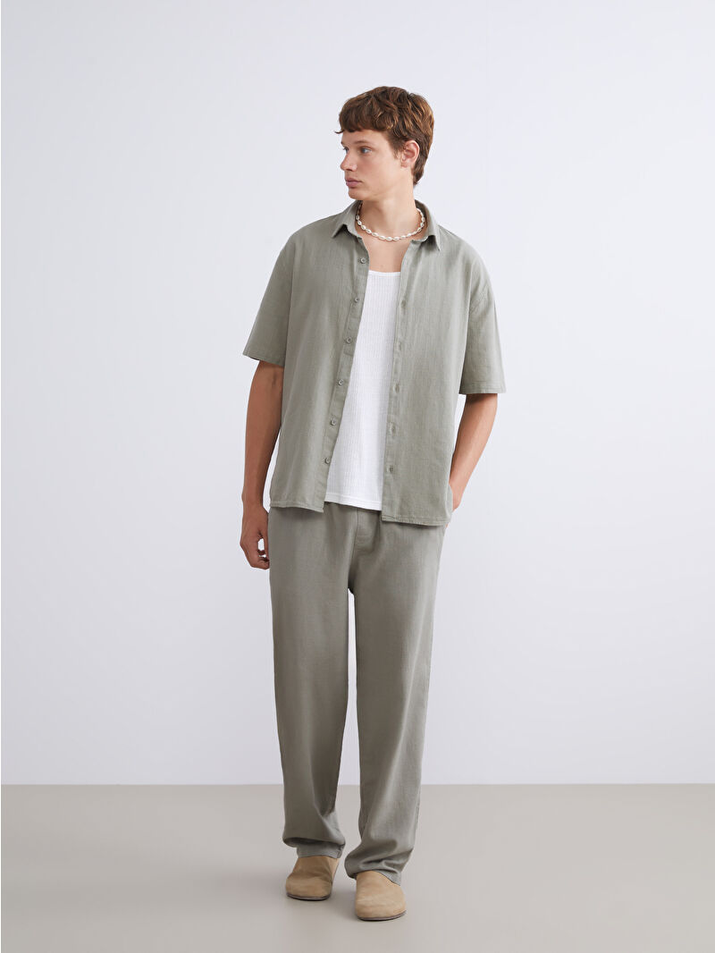 XSIDE Relaxed Fit Linen Look Men's Trousers -S5EK45Z8-Z3Q - LC Waikiki