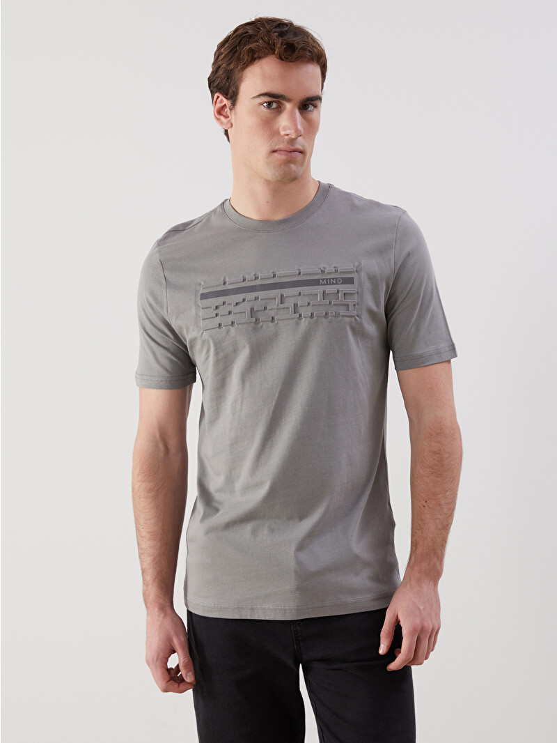 LCWAIKIKI Classic Crew Neck Short Sleeve Printed Combed Cotton