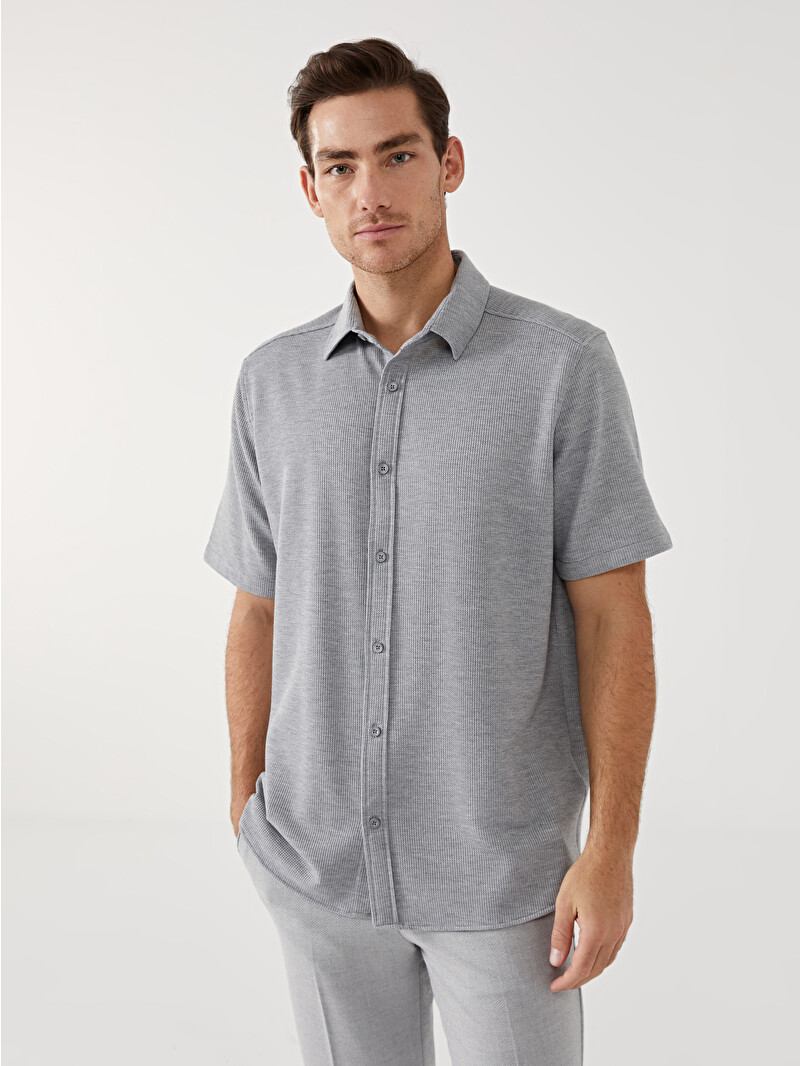 SOUTHBLUE Regular Fit Short Sleeve Men's Textured Shirt - S5FD85Z8
