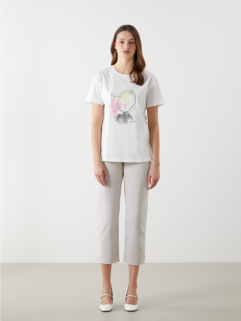 LCWAIKIKI Classic Woman White T-Shirt - S5FP61Z8-R9J | LC Waikiki