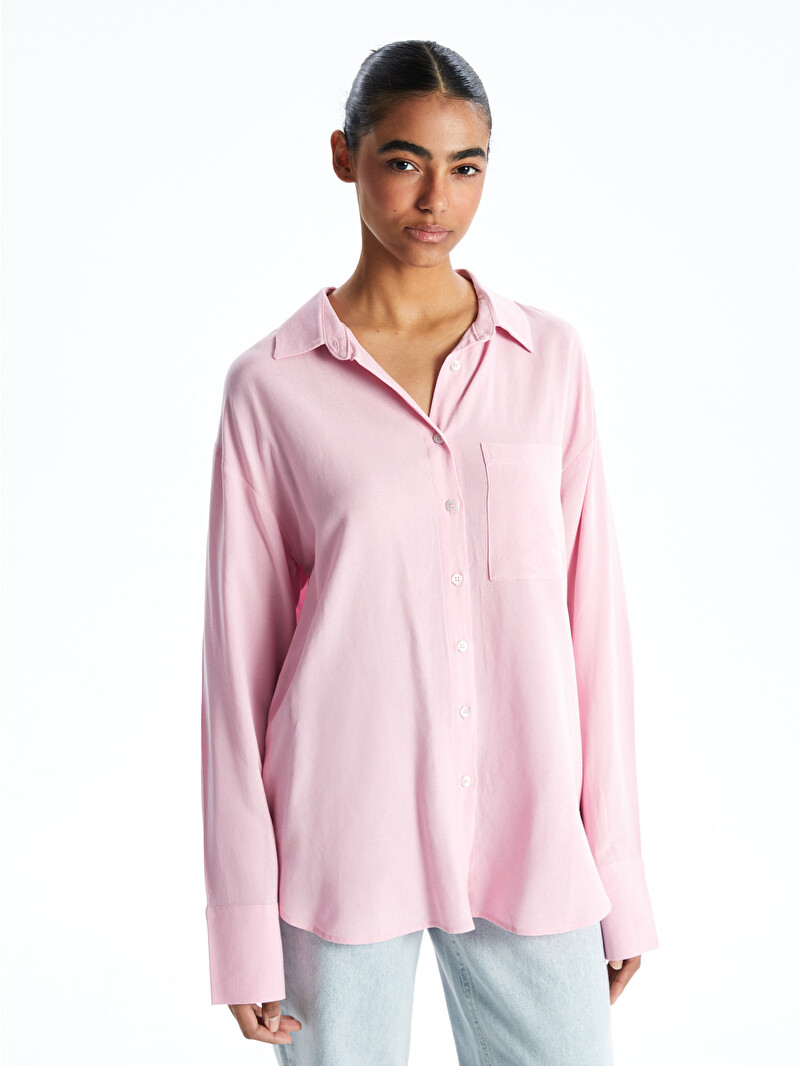 XSIDE Linen Blend Women's Shirt - S5GT39Z8-CVR - LC Waikiki