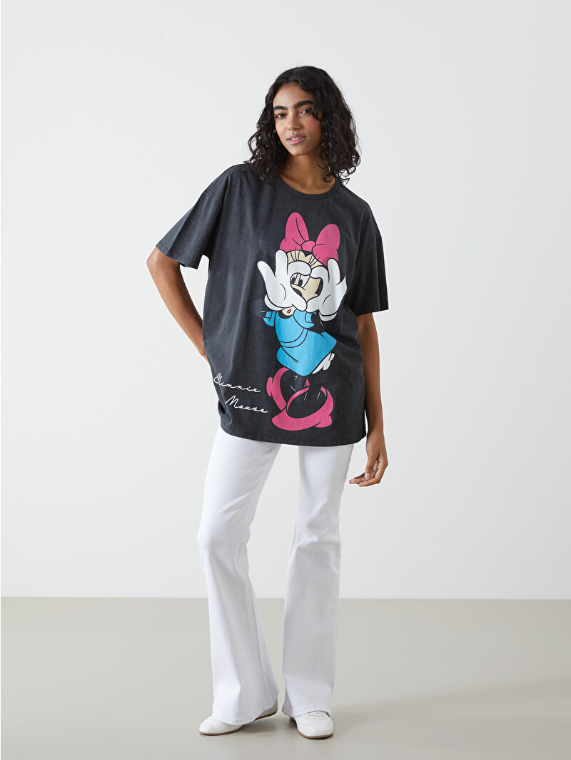 XSIDE Minnie Mouse Baskılı %100 Pamuklu Kadın Tişört - S5GV70Z8