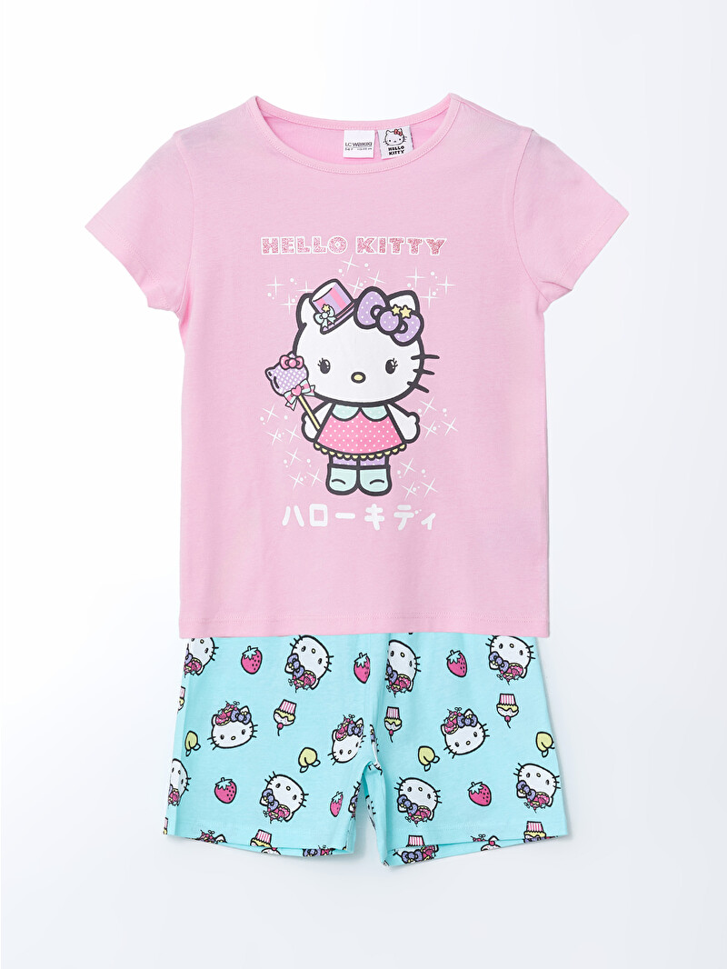 LCW Kids Hello Kitty Printed Girls' Shortie Pyjama Set - S5HB04Z1
