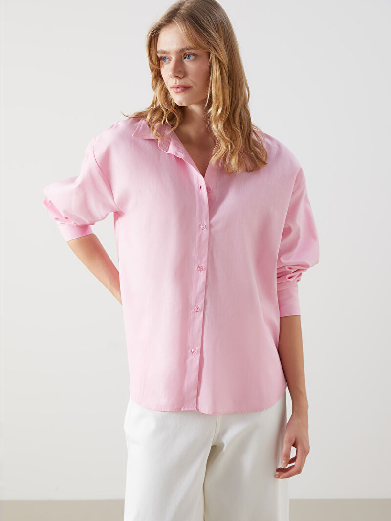Gajess / ガジェス | 2024SS | Sleepy Over Shirt コットン オーバーサイズ シャツ | F | ライトピンク | レディース Gajess / ガジェス | 2024SS | Sleepy Over Shirt コットン オーバー