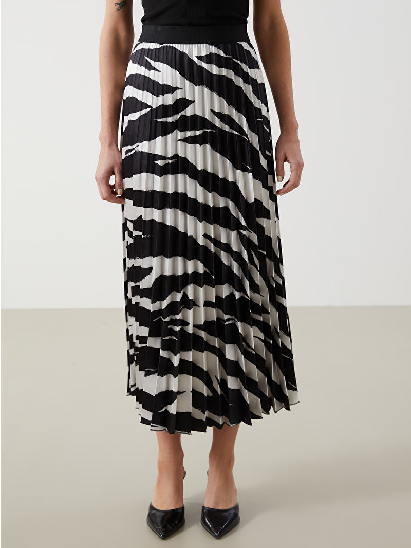 LCWAIKIKI Classic Elastic Waist Patterned Women's Pleated Skirt