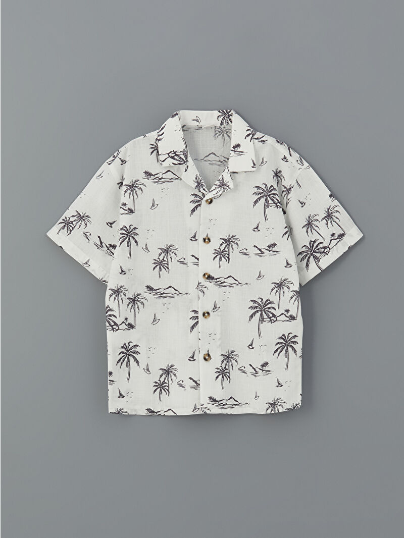 【SATIIIZ】Letty Printed Short-Sleeved T-Shirt LCW Kids Patterned Short Sleeve Boys' Shirt -S5IF40Z4-LU7