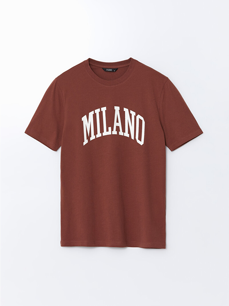 XSIDE Crew Neck Milano Printed Jersey Men's T-Shirt - S5IL32Z8-Z6Q