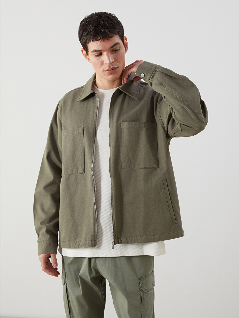 XSIDE Relaxed Fit Long Sleeve Men's Shirt Jacket - S5J642Z8-JYN