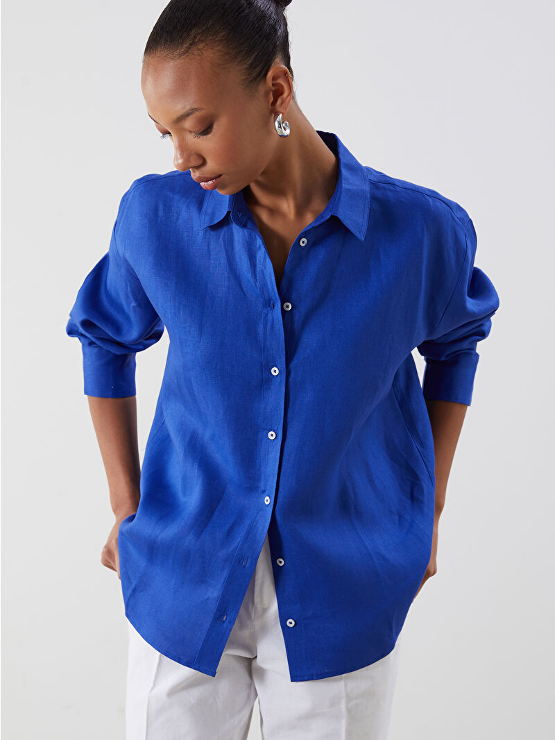 シャツ/ブラウス(長袖/七分) ito big color linen tops Easy-Care Linen Big Shirt - Coldwater Creek